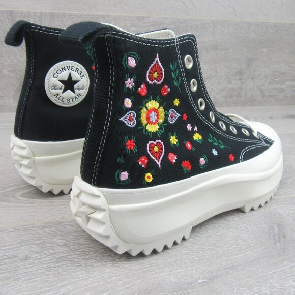 Converse Run Star Hike HI Embroidered Floral Womens Size 9.5 Sneaker NEW - Picture 7 of 16